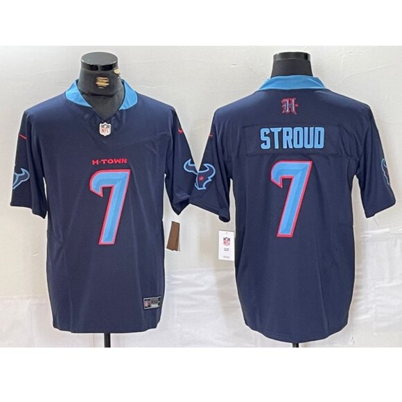 Mens Youths Kids Womens 7 CJ Stroud Navy Jersey Stitched